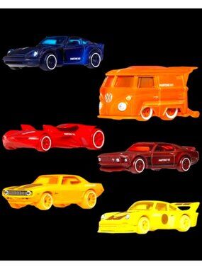Hot Wheels Pantone Silver Series Sunset Race Mix Six Car Set 1 64 Scale Die Cast